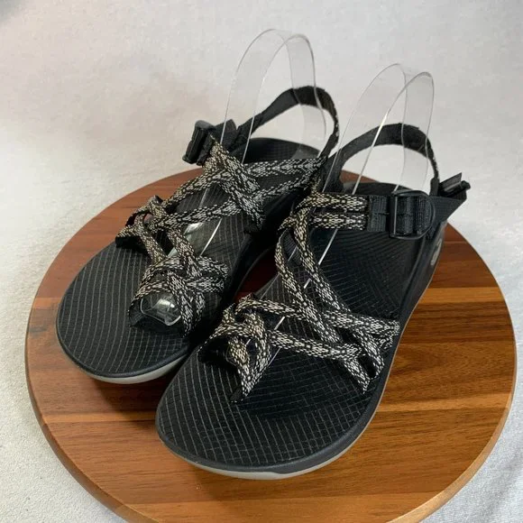 CHACO Womens ZX2 Classic Strappy Sandals Shoes Size 39 Black/White Outdoor - Picture 2 of 7